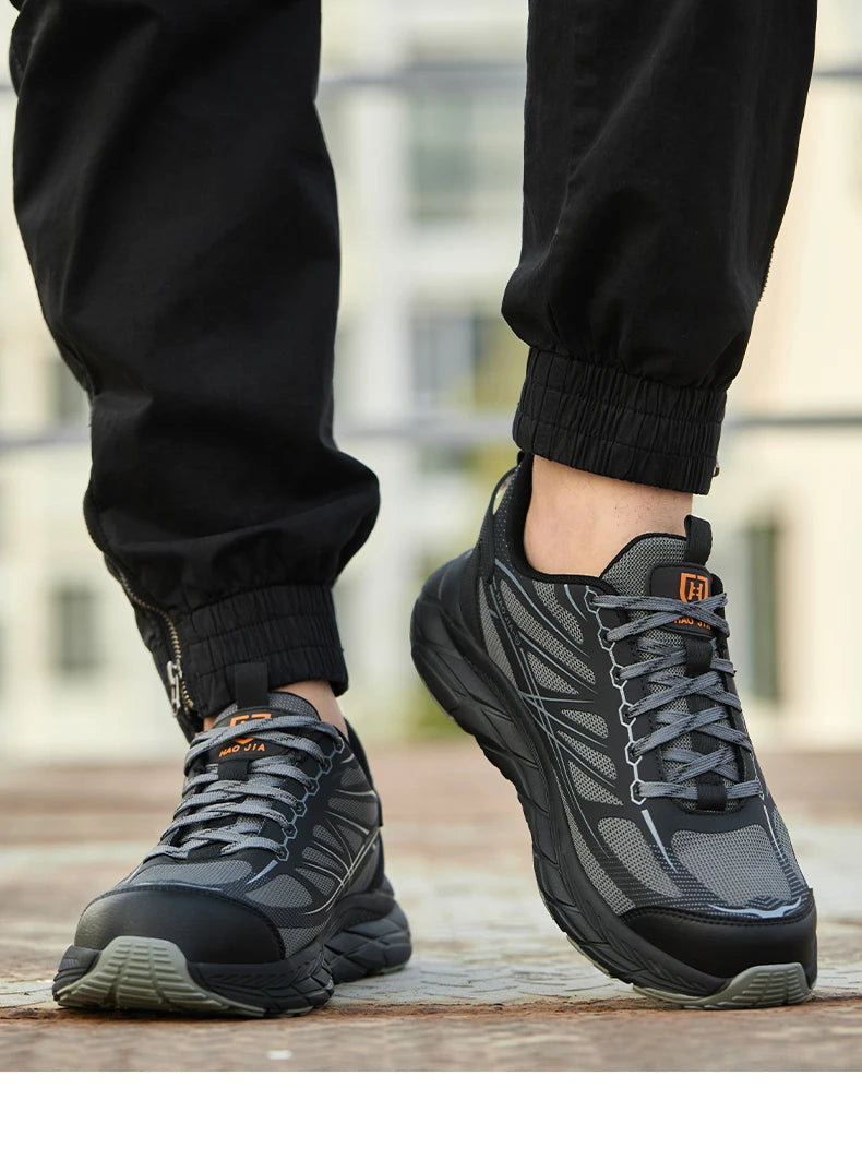 Zapatillas de trabajo ligeras con puntera de acero, calzado de seguridad para hombre, anticolisión, antipunzón, indestructible, transpirable