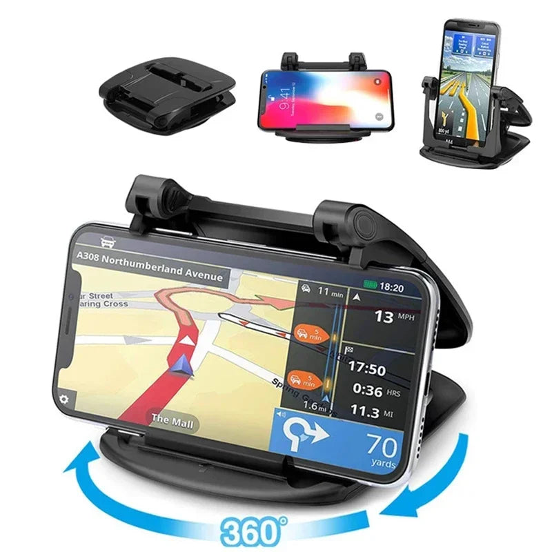Car mounted panel phone holder holder with 360 ° rotation, phone holder with horizontal and vertical wheels, phone GPS
