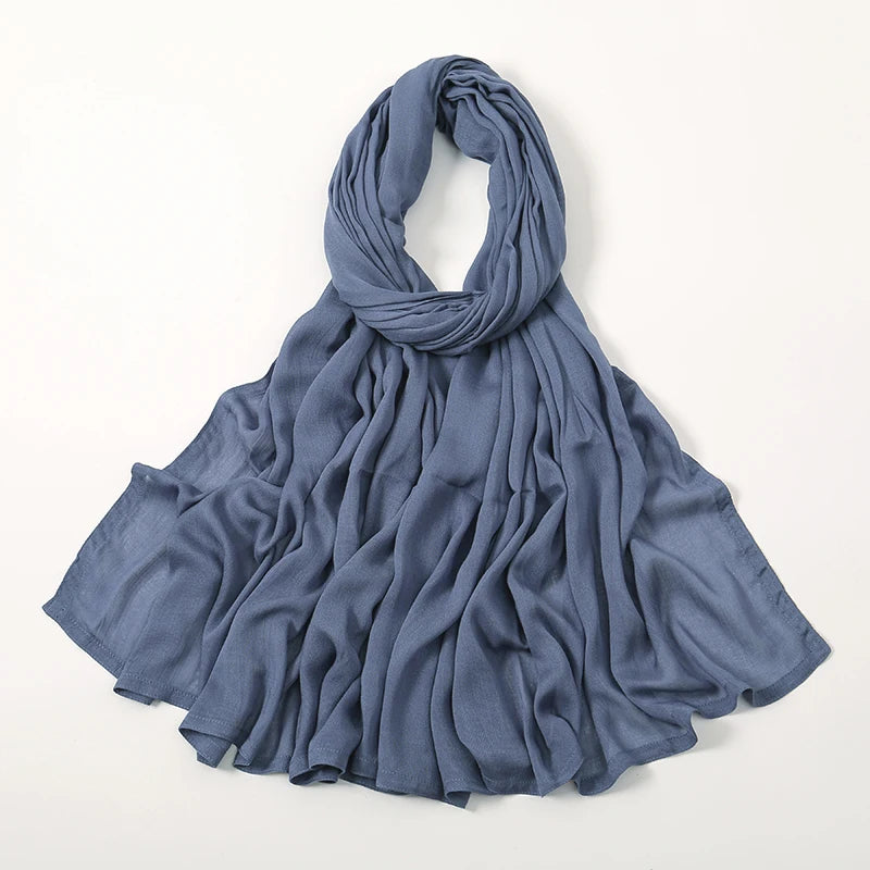 Hijabs musulmanes para mujer, pañuelos finos lisos, chales para mujer musulmana, pañuelo suave de viscosa y rayón, turbante islámico, diadema de 200x85cm