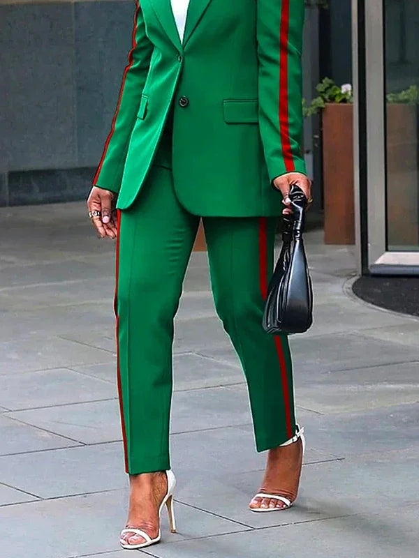 Missuoo 2025 Traje casual de mujer con raya lateral Pantalones tobilleros Moda de verano Oficina Cintura alta Pantalones rectos Cómodos