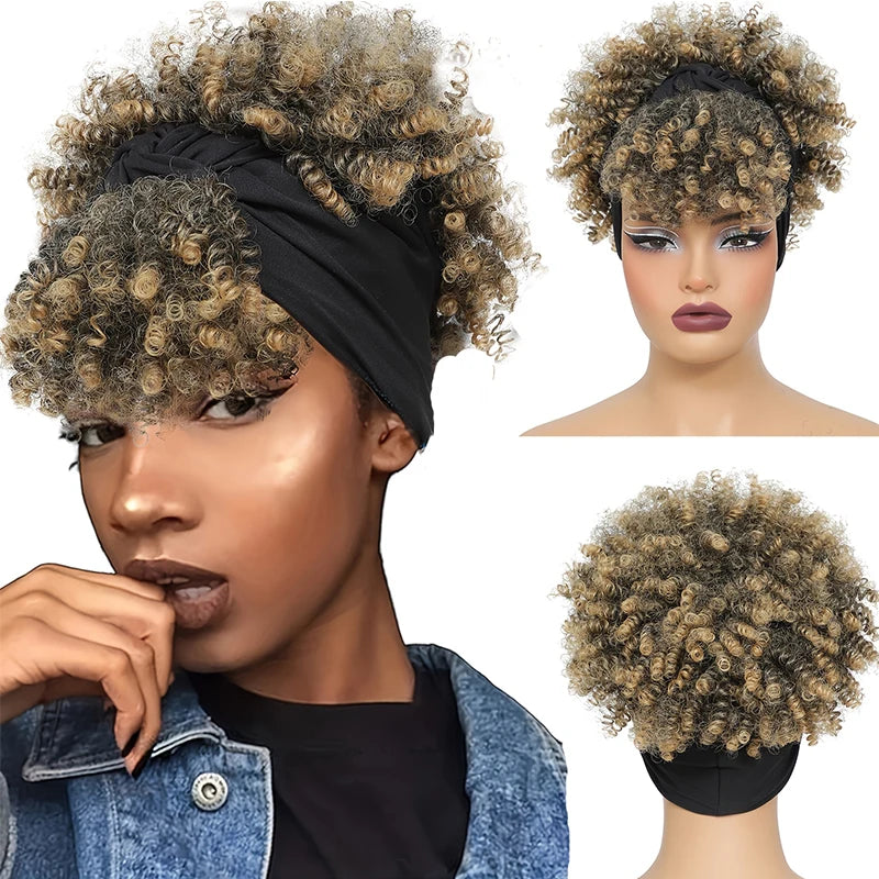 Afro Curly Headband Wig