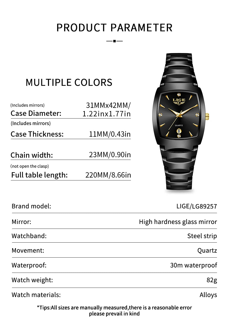 Reloj de lujo LIGE para mujer: elegante, moderno y perfecto para el estilo diario