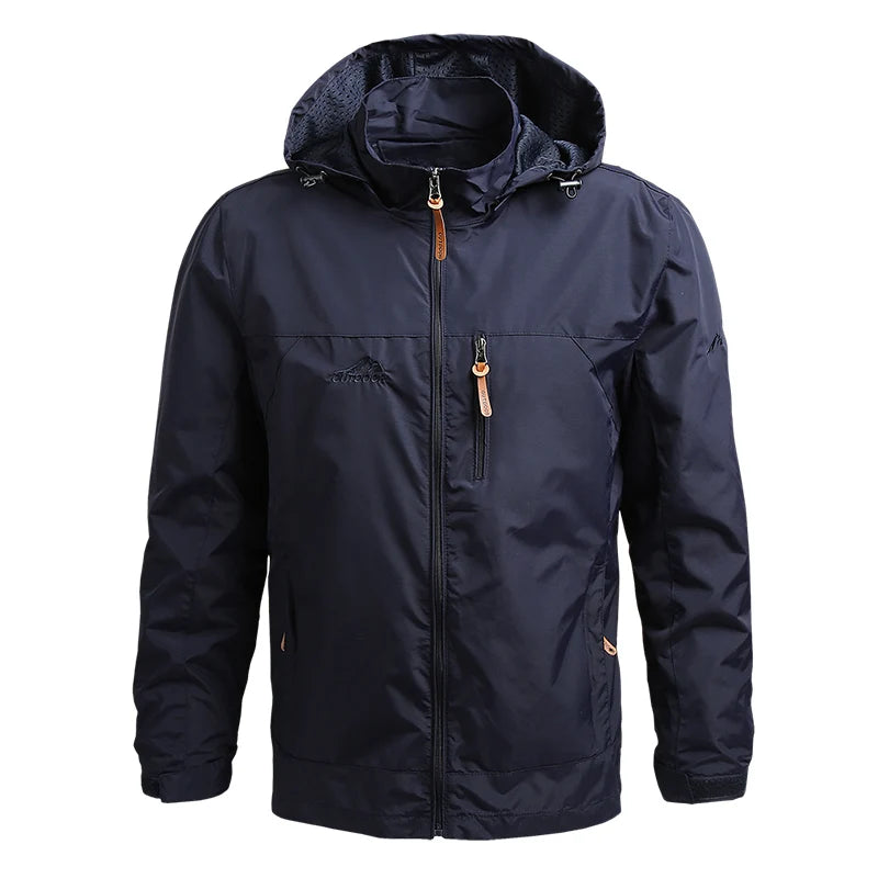 Chaqueta de invierno a la moda con capucha, chaqueta de camping y senderismo, chaqueta informal impermeable para hombre, cortavientos, ropa de abrigo para hombre