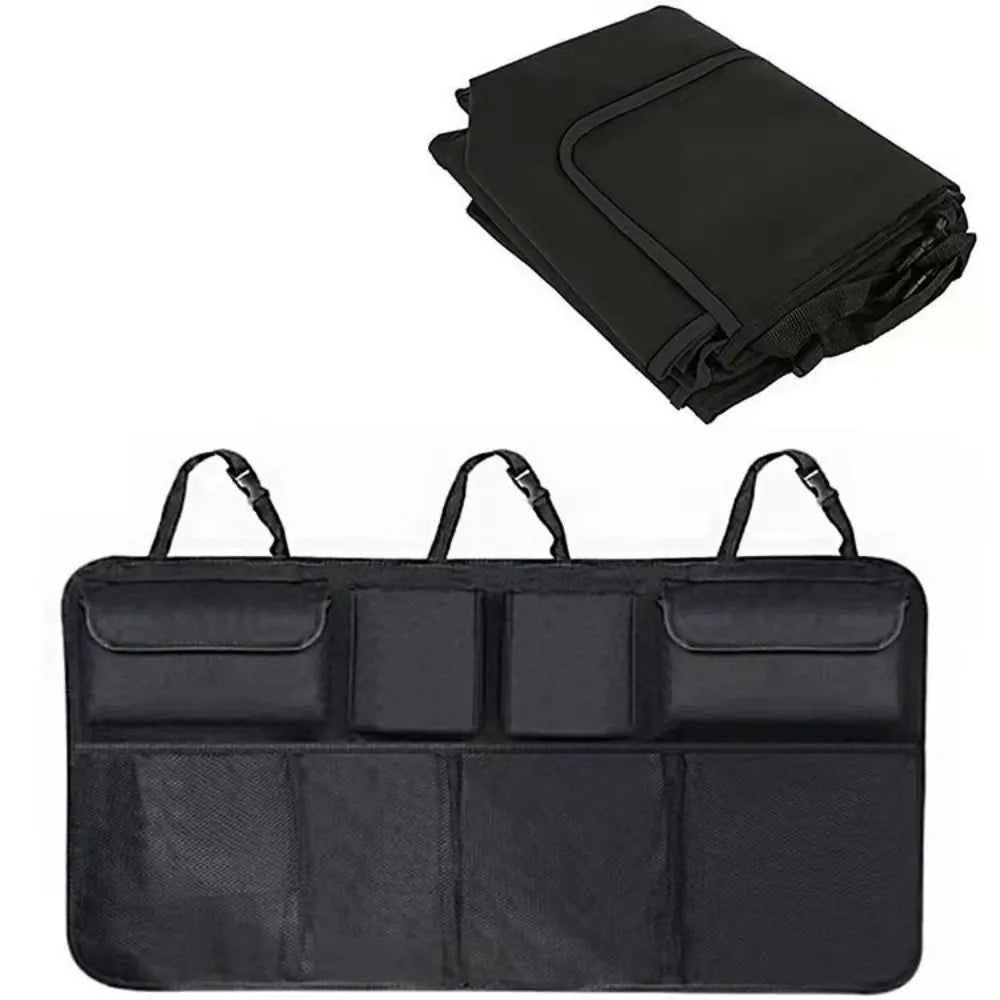 Organizador universal de maletero de coche, red de almacenamiento ajustable para el asiento trasero, organizadores colgantes de alta capacidad para Jeeps, SUV y furgonetas.