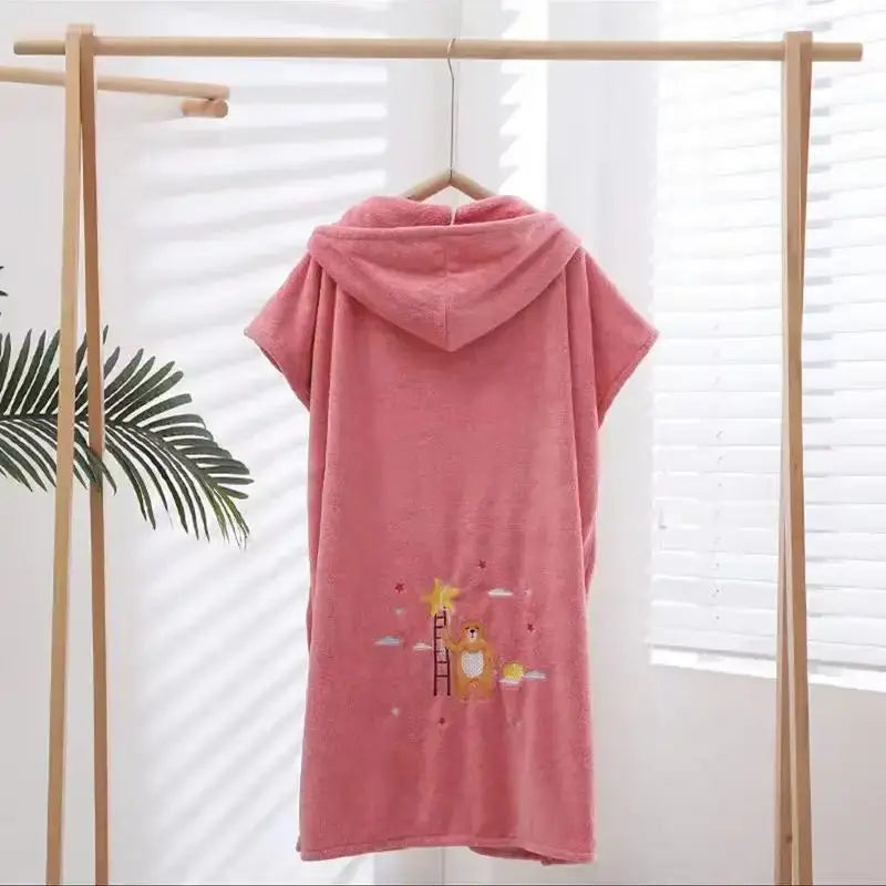 Toalla de baño: Vestido de baño de 580g de grosor para uso doméstico, lavable y envolvente para mujeres adultas con cierre ajustable, suave y absorbente