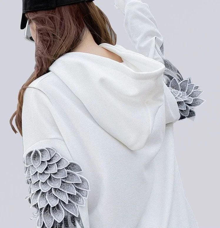 Sudadera con capucha bordada para hombre, ropa masculina, Hip Hop, sudadera blanca de lujo sin marca, ropa de calle para otoño, barata, Emo