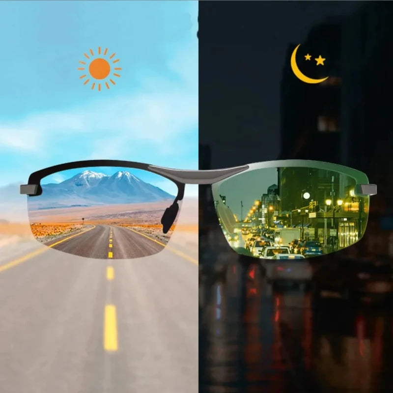 Day and Night Vision Sunglasses Polarized Smart Photochromic Sun Glasses Camping Fishing Driving Climbing Cycling Goggles