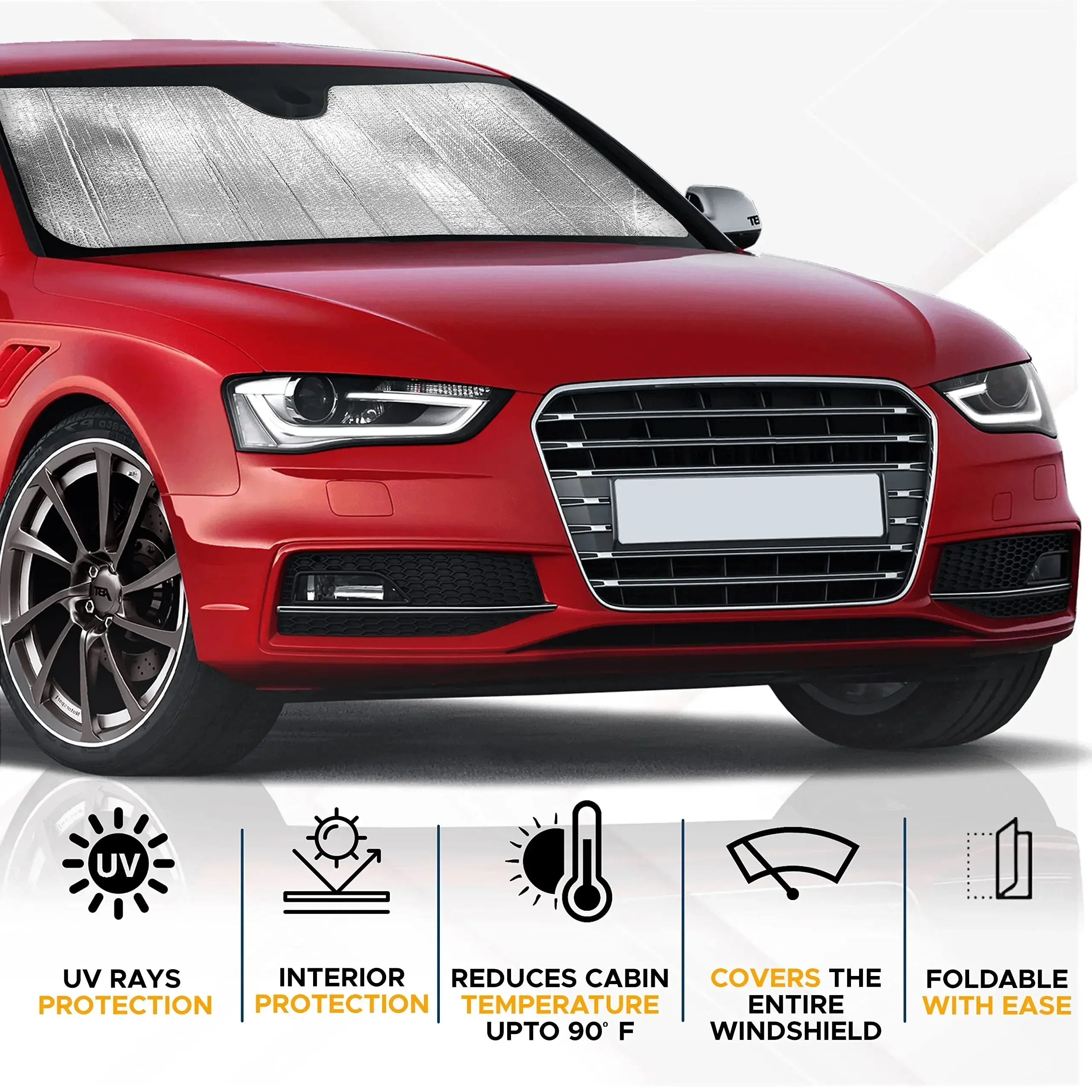 Parasoles de coche Cubierta Protección Anti-UV Parasoles de Ventana de Coche Parasol Plegable para Parabrisas de Exterior Accesorios de Exterior para Automóviles