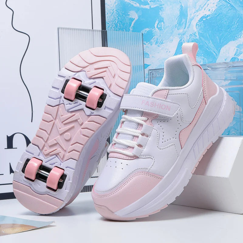 Zapatillas de patinaje para niños, moda, deportivas, casual, 4 ruedas, para niños y niñas, regalo, bonito calzado