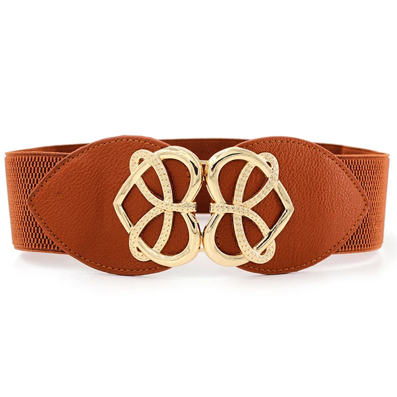 Ceinture en cuir PU métallisé pour femme