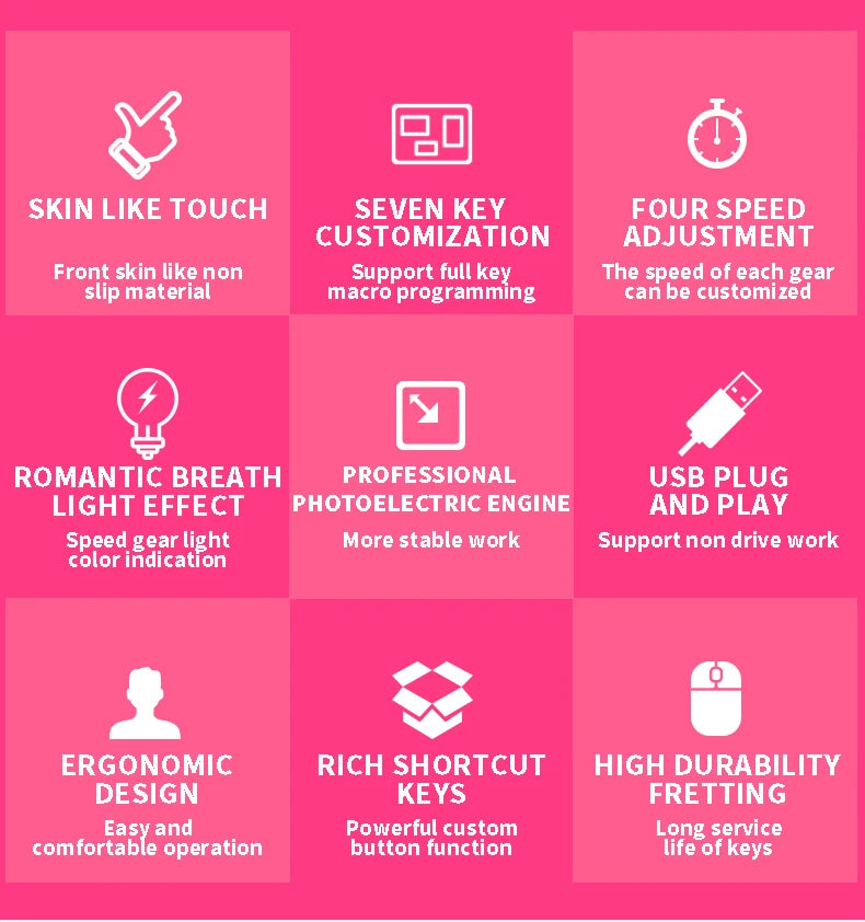 Souris de jeu ergonomique et silencieuse, 6 boutons, RGB, pour ordinateur de bureau et portable