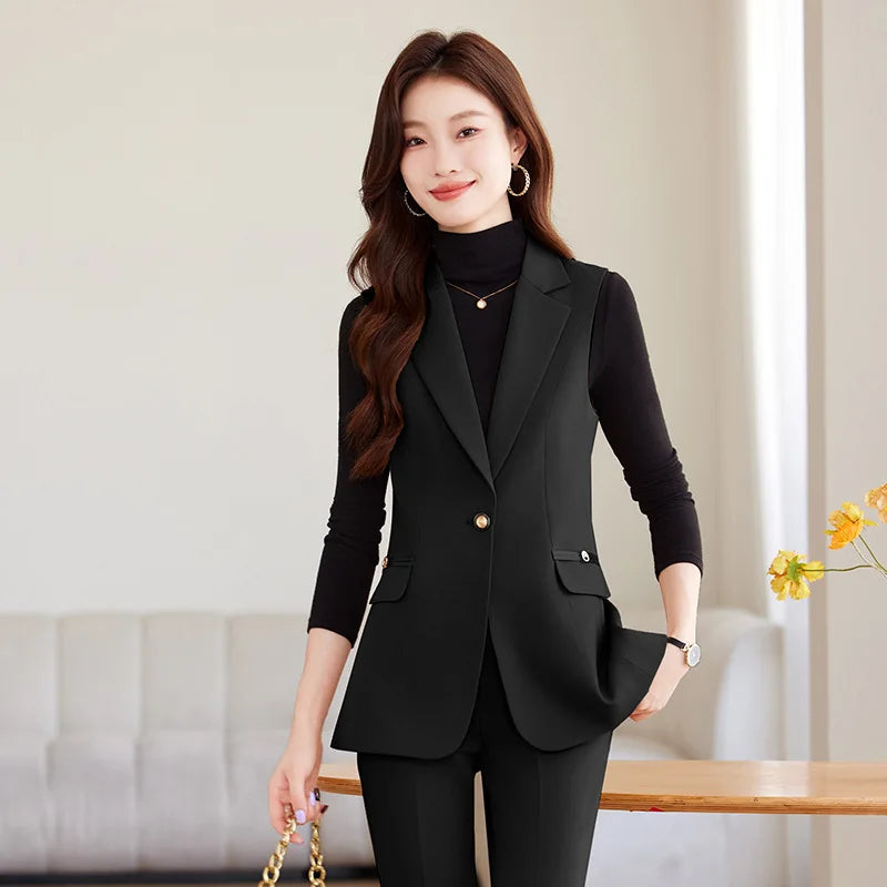 Women Pants Sets Off Shoulder Sleeveless Vest Top Female Pencil Pants Women 2 Piece Set Outfit Elegant Women's Pants Suit