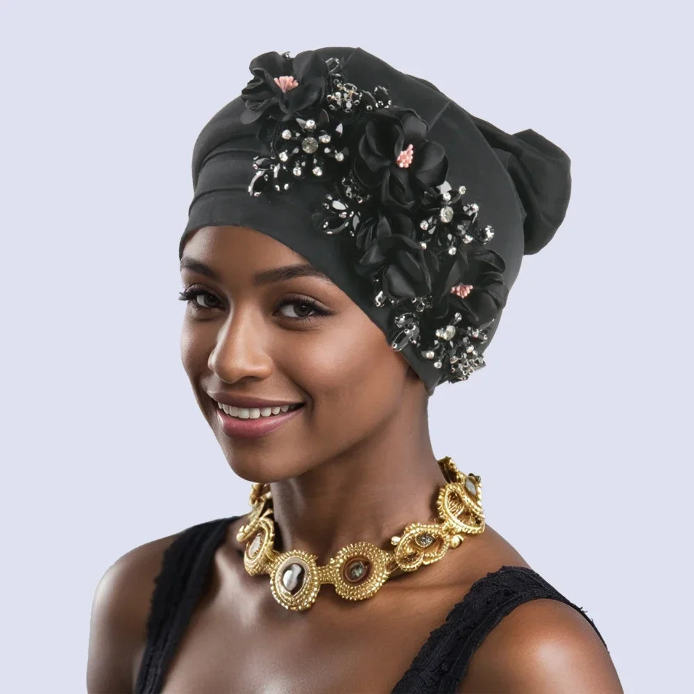 Gele Headtie Already Made African Head Wraps for Women Turban Femme Gelee Nigerian Aso Oke Bonnet Femme Diamonds Headtie 2025