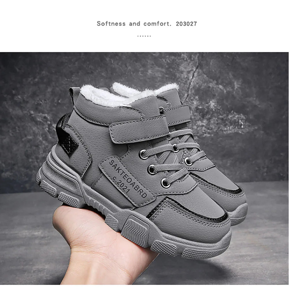 Winter Snow Boots For Children rend Fashion Plush Cotton Shoes Thick Warm Teenager Faux Fur Boots For Kids