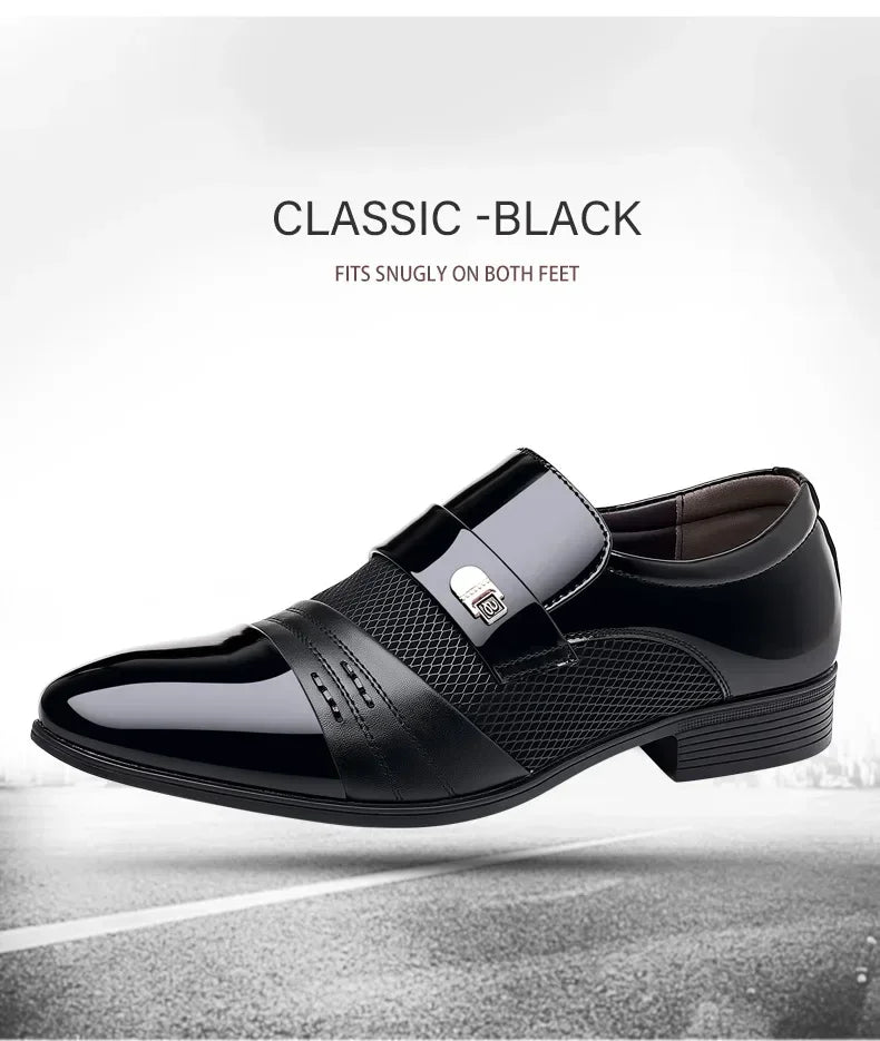 Men's Formal Leather Shoes Black Pointed Toe Man Loafers Party Office Business Casual Shoes for Men Oxford Shoes male Dress Shoe