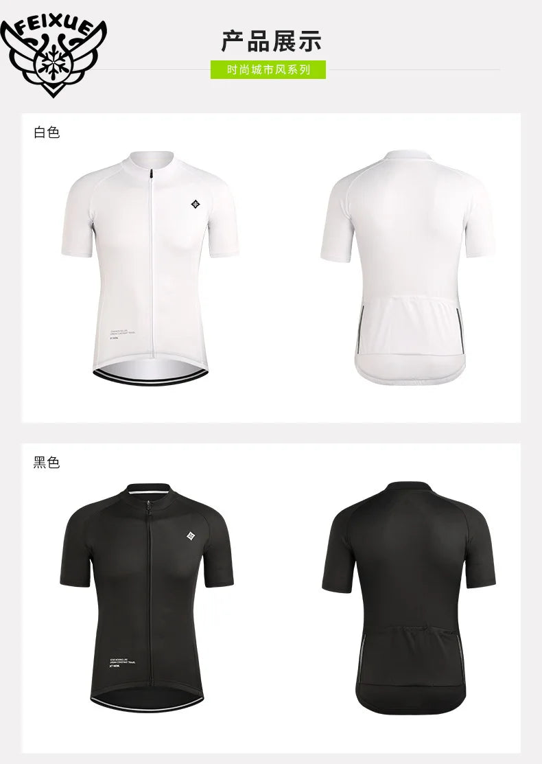 Maillot de Ciclismo para Hombre Transpirable Ropa de Bicicleta Sólido con Bolsillos Camiseta Superior de Ciclismo para Hombres Ropa de Ciclismo de Montaña