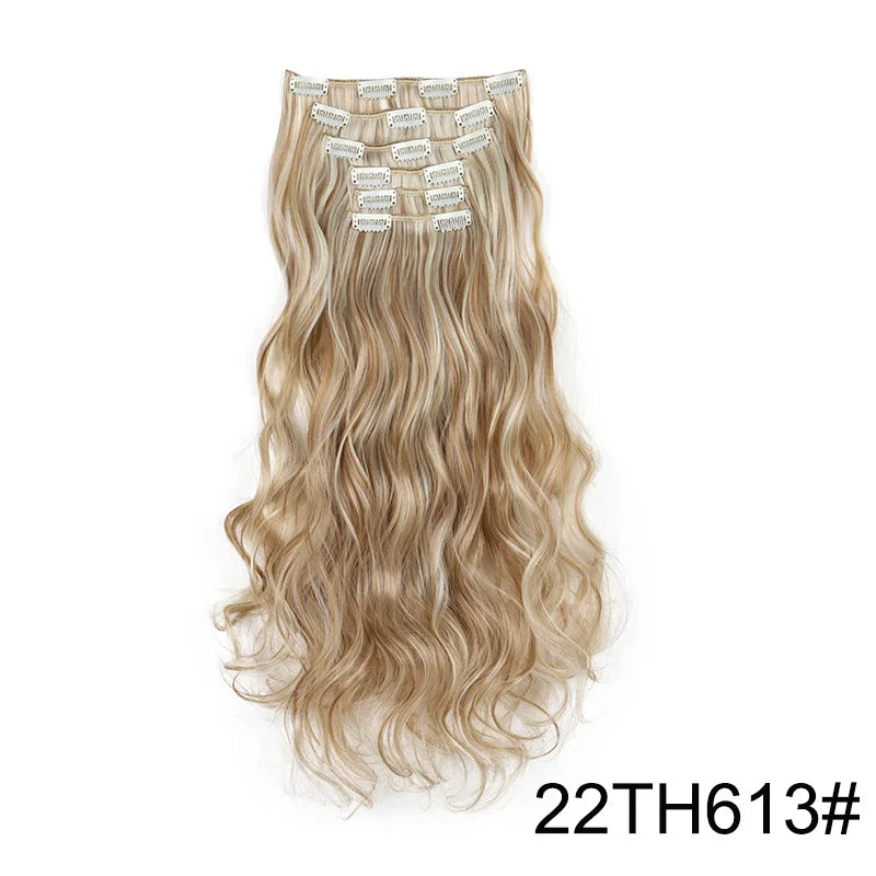 24" Long Curly Clip-In Hair Extensions – Soft, Ombre & Heat-Resistant