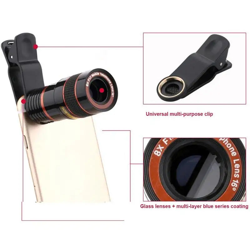 1 Pcs 12x Portable Mini High Magnification Monocular Telescope Long Lens Universal for Digital Camera & Mobile Phones