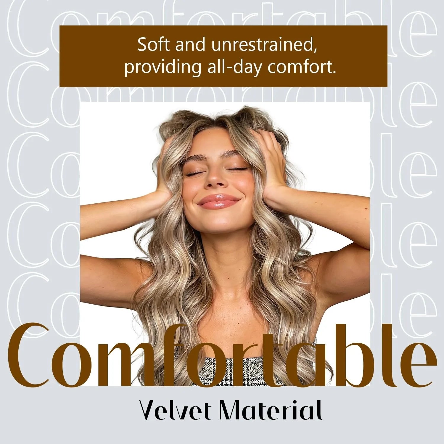 Wide Wig Grip Band for Lace Front Wigs, Velvet Wig Grip Band with Adjustable Hook & Loop Fastener, Nude, 1 Pieces