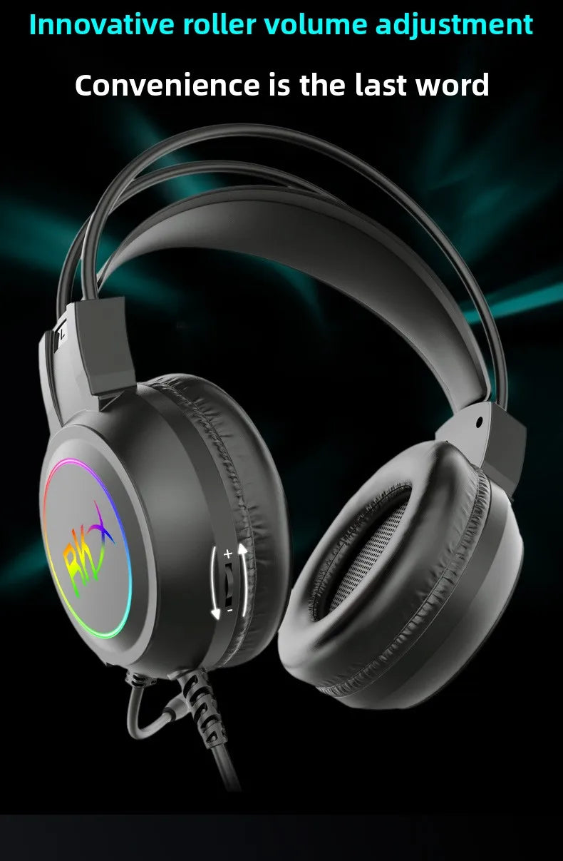 Gaming headset headset computer wired headset with microphone gaming game play listening to the sound of the USB interface