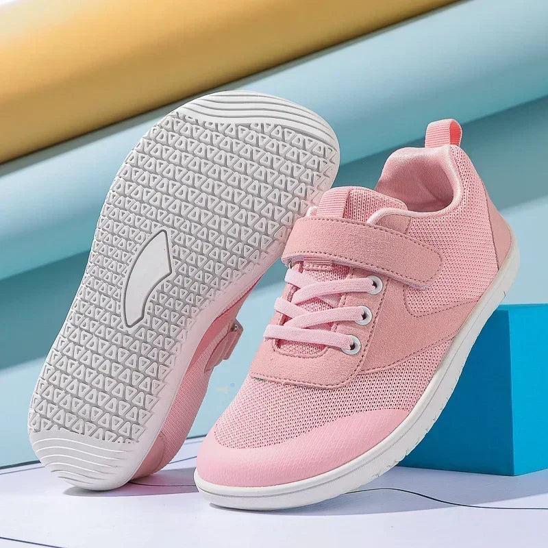 Zapatillas descalzas anchas para niños, zapatillas minimalistas ligeras antideslizantes para niños y niñas, zapatillas planas para caminar