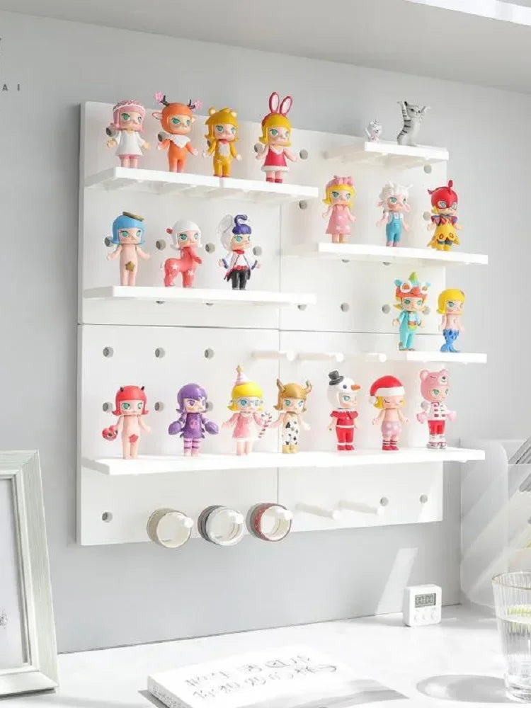 Estanterías de Pared para Decoración del Hogar, Tablero Perforado, Estante de Almacenamiento, Estantería de Cocina, Dormitorio, Estanterías Colgantes de Pared, Decoración de Pared