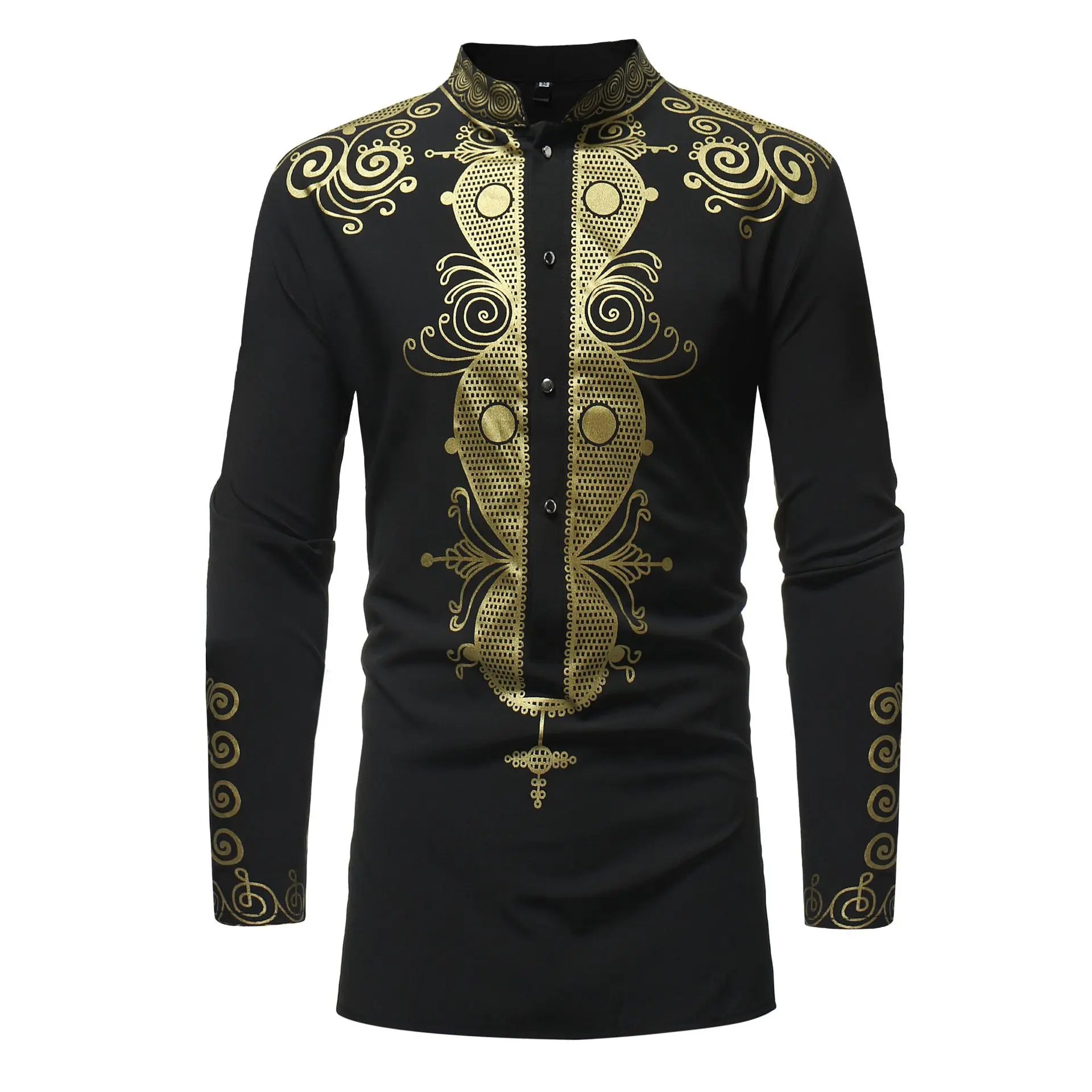 Ropa africana para hombres Dashiki Camisas de verano africanas de manga larga de poliéster estampadas Tops africanos para hombres