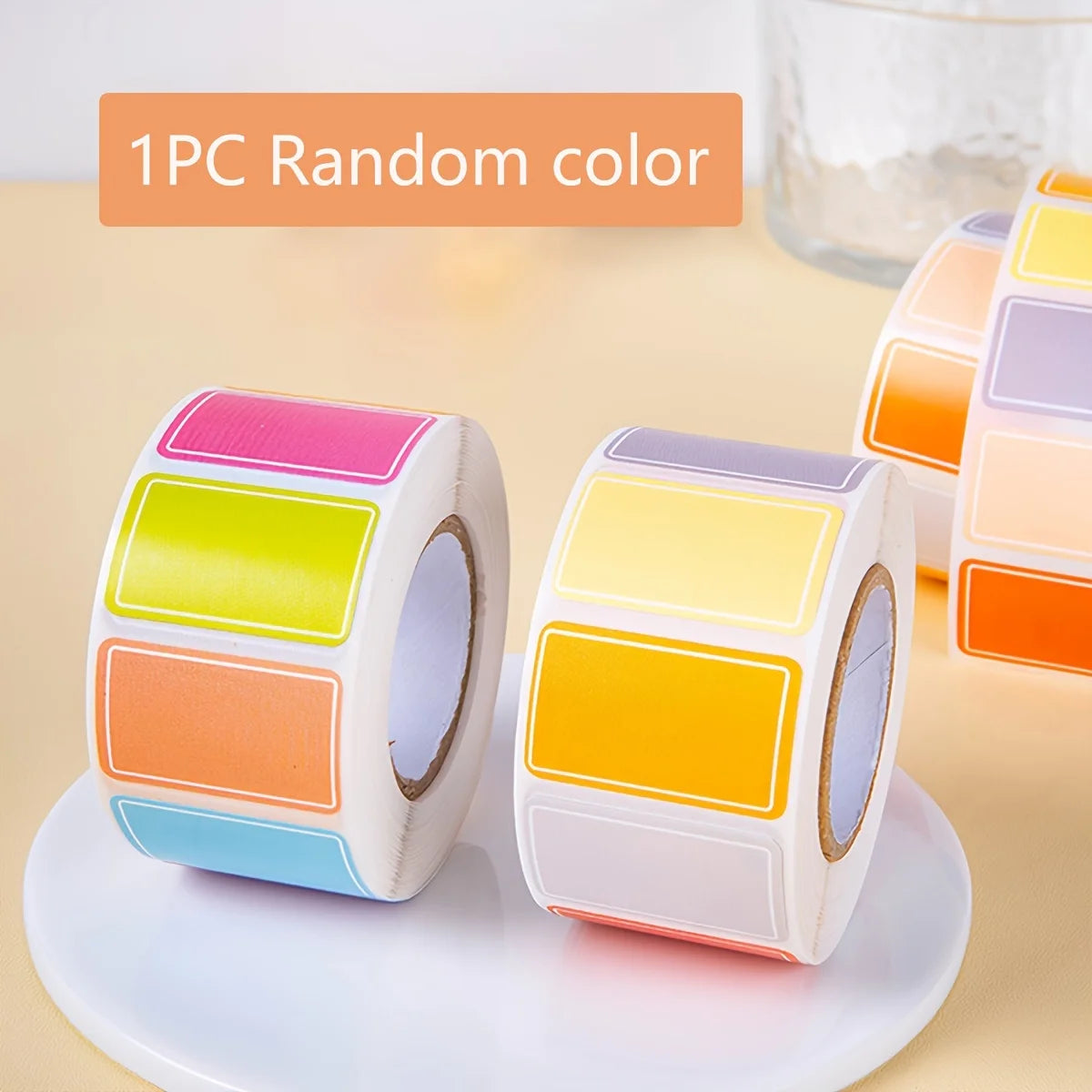 500-Piece Roll Waterproof Color-Coded Index Tabs - Vibrant Durable Sticky Labels for Organizing, Personalized Name Tags