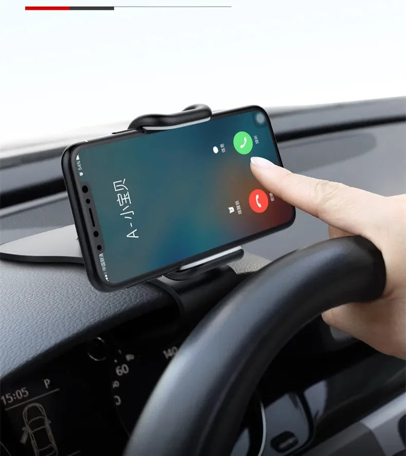 Soporte para teléfono de coche giratorio 360°, soporte universal para celular, soporte para salpicadero de coche con agarre automático, soporte fijo para teléfono móvil