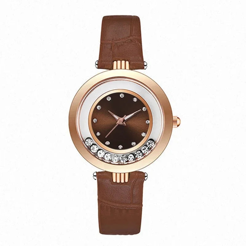 Relojes para mujer, lujo femenino, temperamento, reloj de mujer, correa de cuero, reloj de diamantes, reloj analógico de cuarzo, Reloj Mujer, Montre Femme