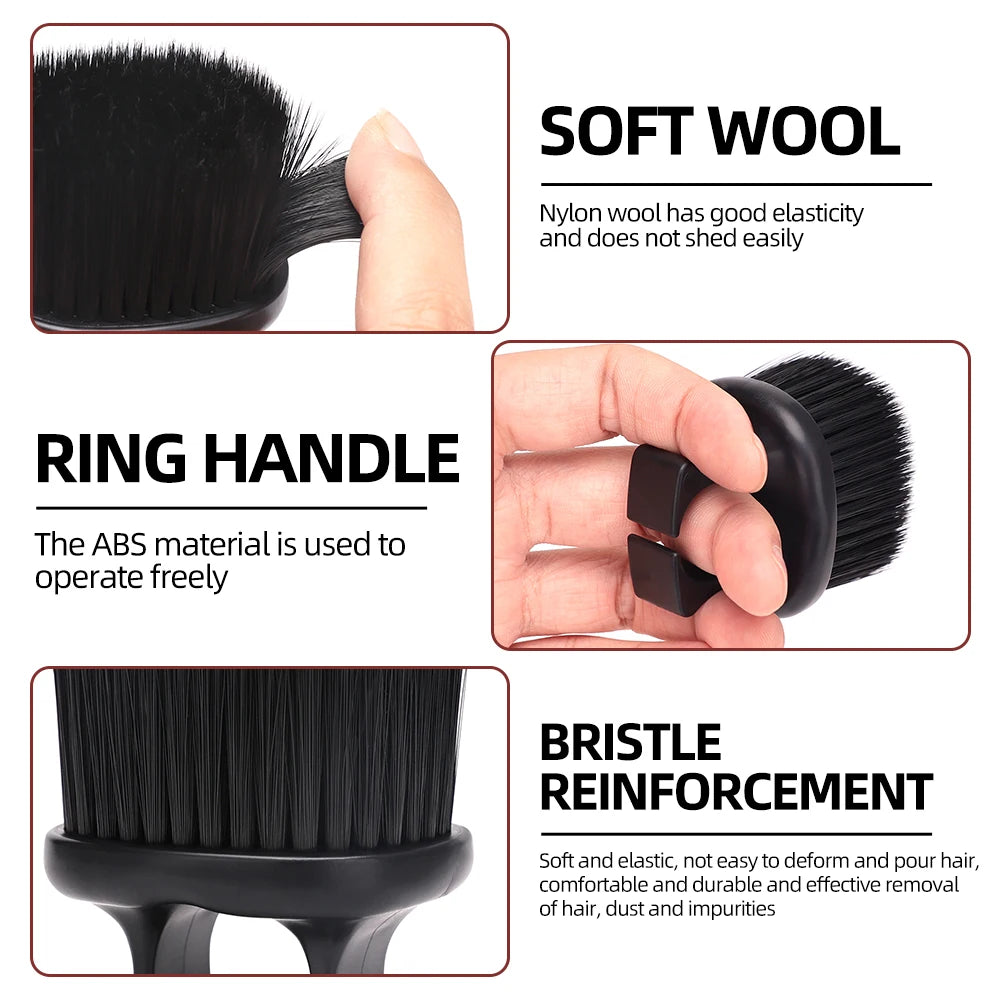 Cepillo de dedos para peluquería, cepillo para limpiar el cabello, cepillo para quitar el polvo del cuello, cepillos profesionales de peluquería, herramientas de estilismo