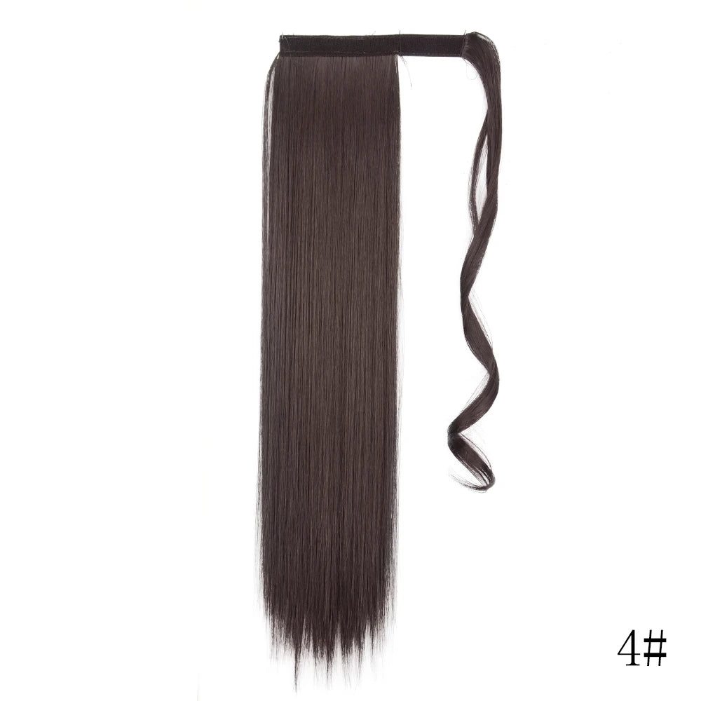 LISI GIRL Synthetic 22/34 Inches Wrap Ponytail Long Afro Curly Hair Extensions Hairpieces Pony Tail Fake Hair Heat Resistant