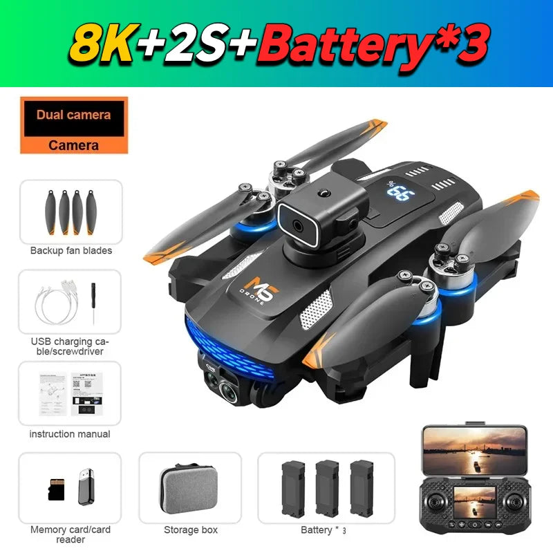 Nuevo Para Xiaomi M6 Drone 8K Cámara HD Profesional Drones 5G WIFI FPV Vídeo 4k UAV Con pantalla Mando a distancia RC Quadcopter Dron