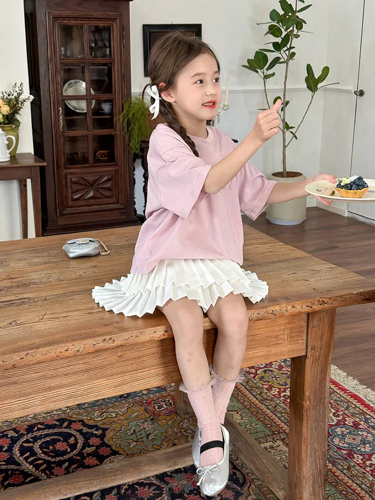 Ropa Infantil Niña Niños Camiseta de Manga Corta Ropa de Niña Verano Tops Ropa de Niños Ropa de Niño Ropa De Niña Ropa De Niño