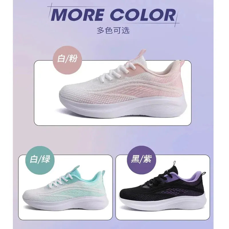 Spring New Ultra-light Running Shoes Sports Women's Shoes Mesh Non-slip Breathable Soft-soled Lightweight Casual Shoes