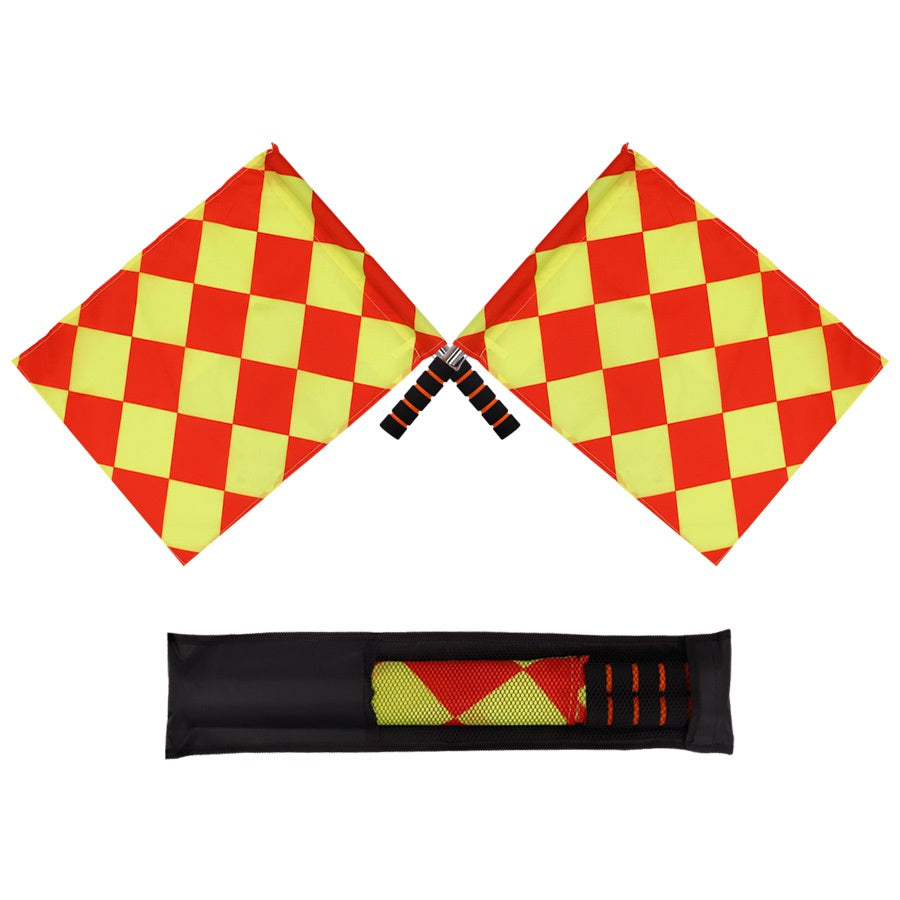 2 unidades/paquete Banderas de árbitro de fútbol profesional Banderas de juez de línea de fútbol de juego limpio Equipo de árbitro de juego deportivo