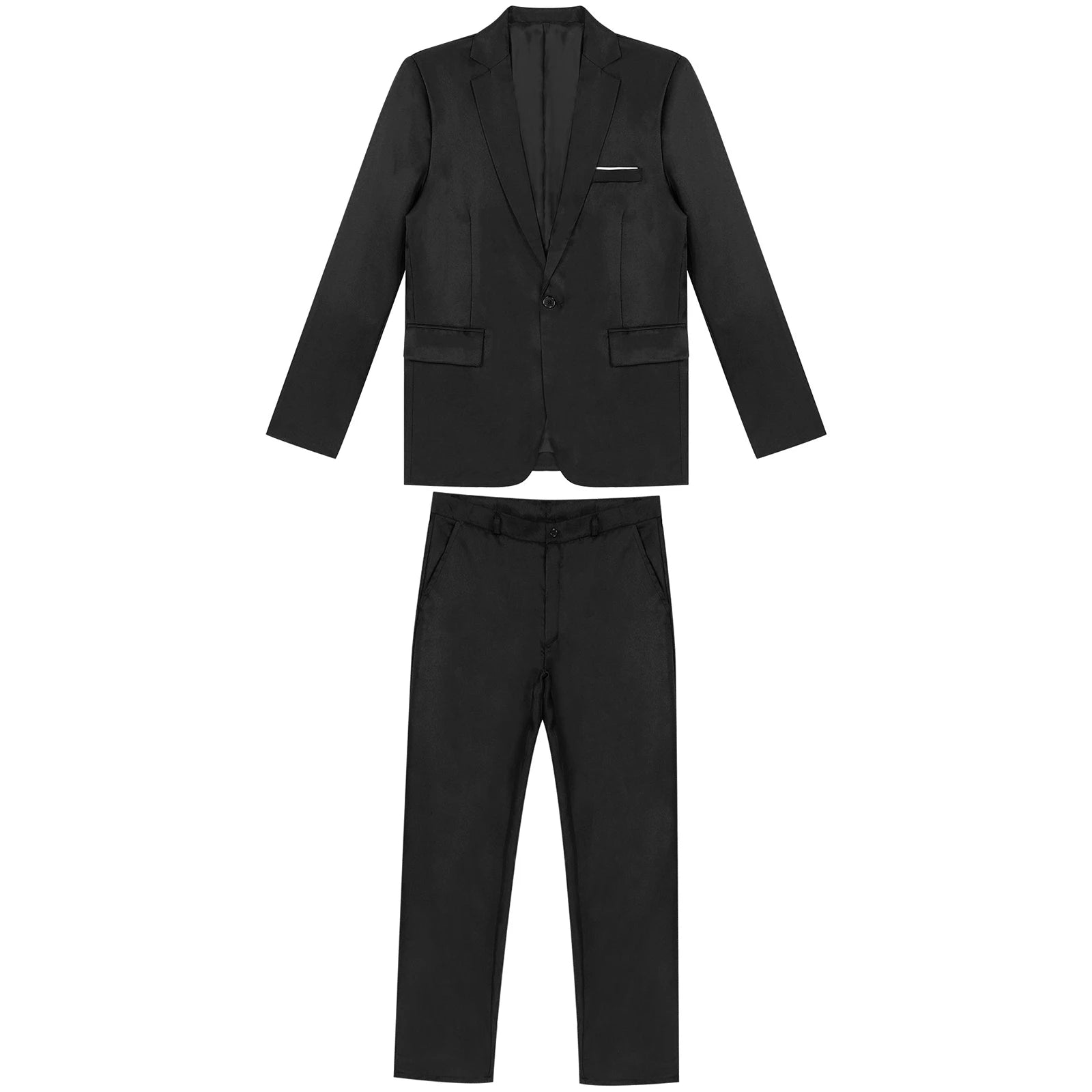Traje de hombre de caballero de 2 piezas, uniforme formal, chaqueta de blazer de manga larga con solapa y pantalón, trajes para reuniones de oficina, negocios y fiestas de boda