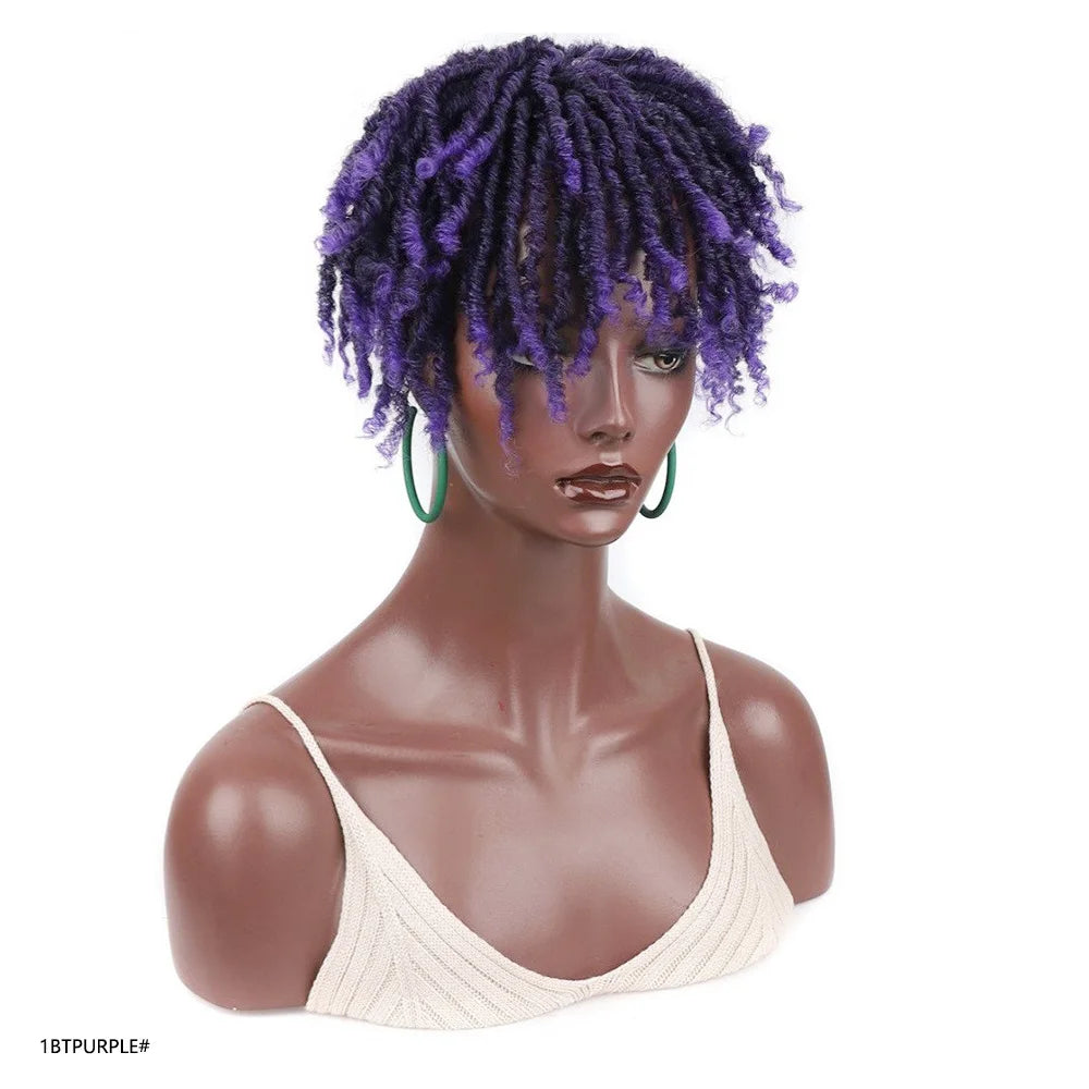 Jeedou Synthetic Toupee Hairpiece Wig Short Curly Hair Braided Hair Clip On Hair Afro Women Black Wig For Thinning Hair