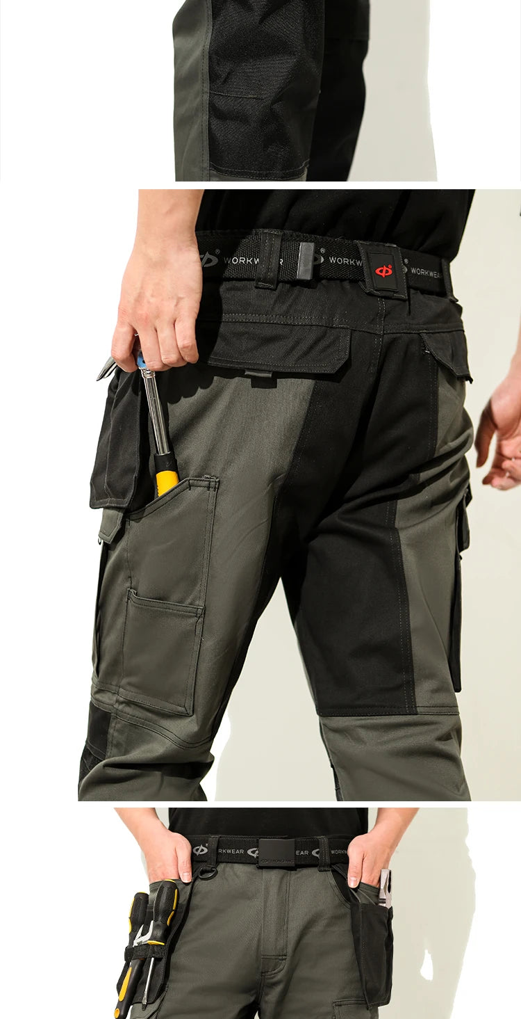Pantalones de trabajo multifuncionales para hombre Pantalones de trabajo con cintas reflectantes