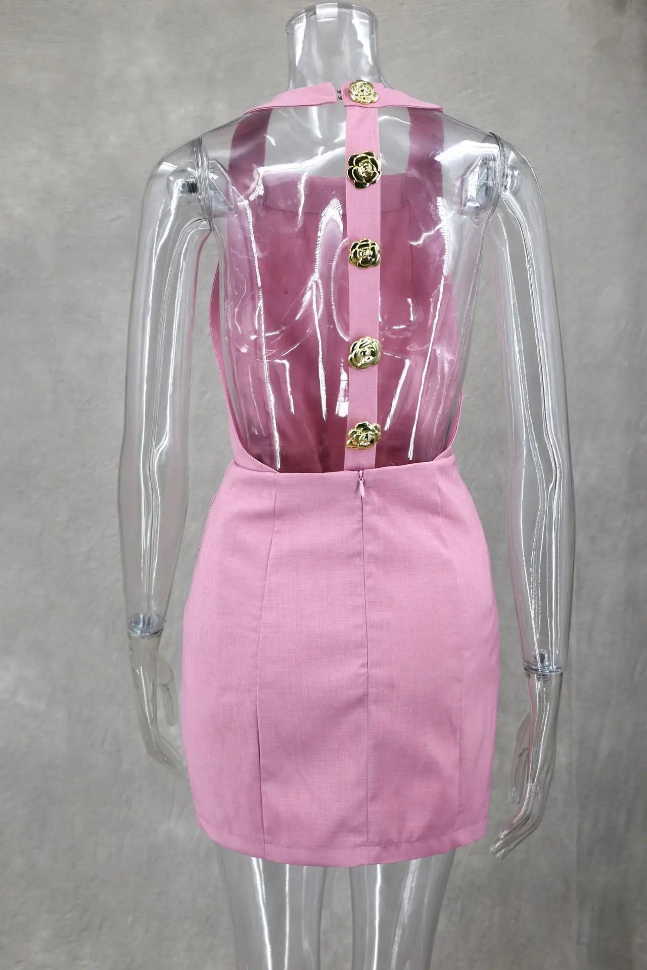 Elegante Vestido Blanco sin Mangas con Cuello Halter para Mujer, Vestido Mini Sexy sin Espalda para Fiesta en Club, Vestido de Verano Nuevo para Mujer