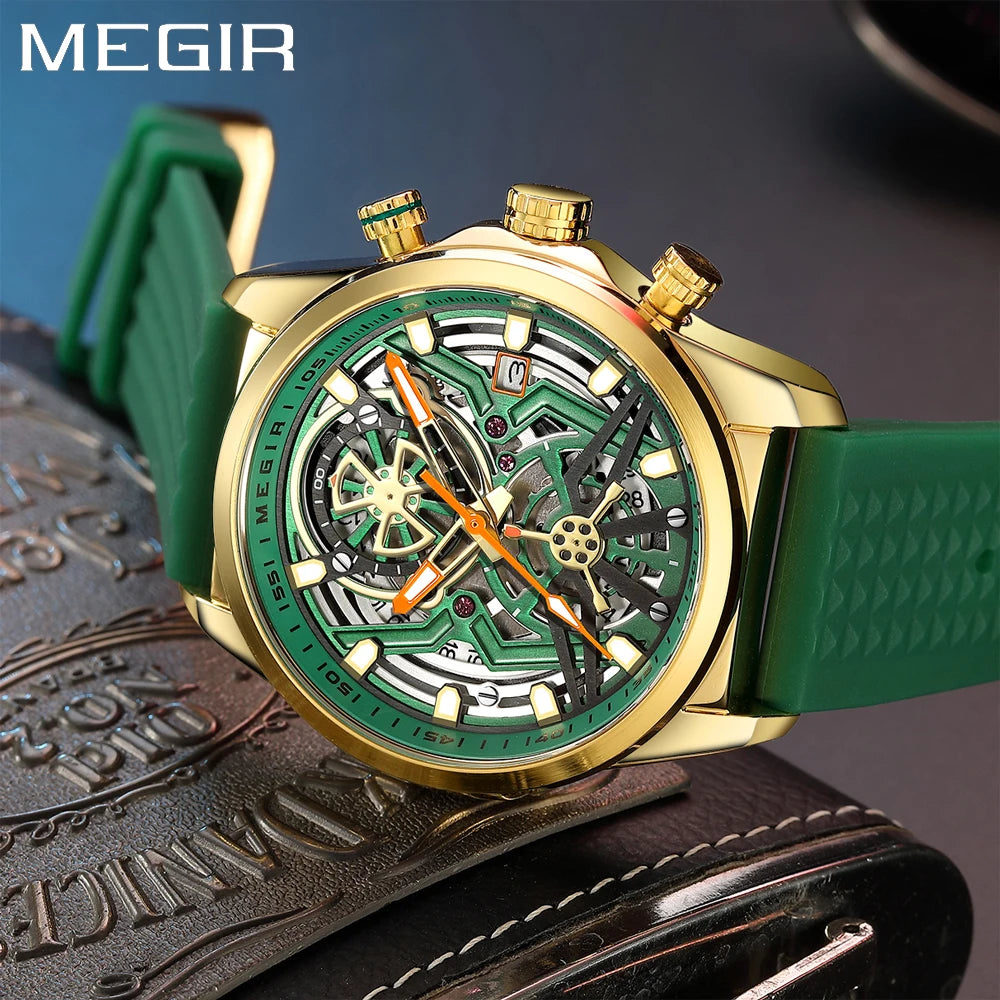 Montres chronographes de sport pour hommes, marque de luxe haut de gamme, montre-bracelet à quartz étanche pour homme, avec date automatique, aiguilles lumineuses