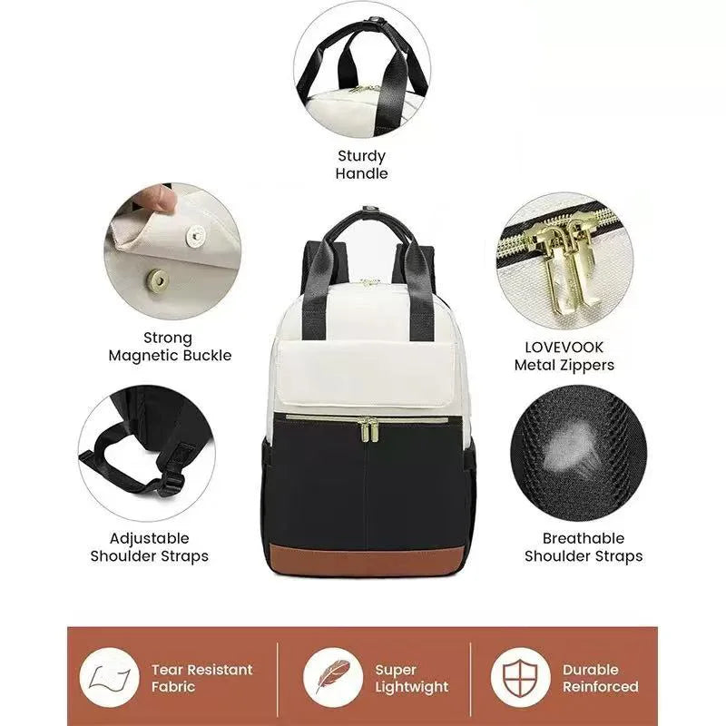 Laptop bag, travel and leisure mommy bag, diaper bag, men's and women's fashionable backpack