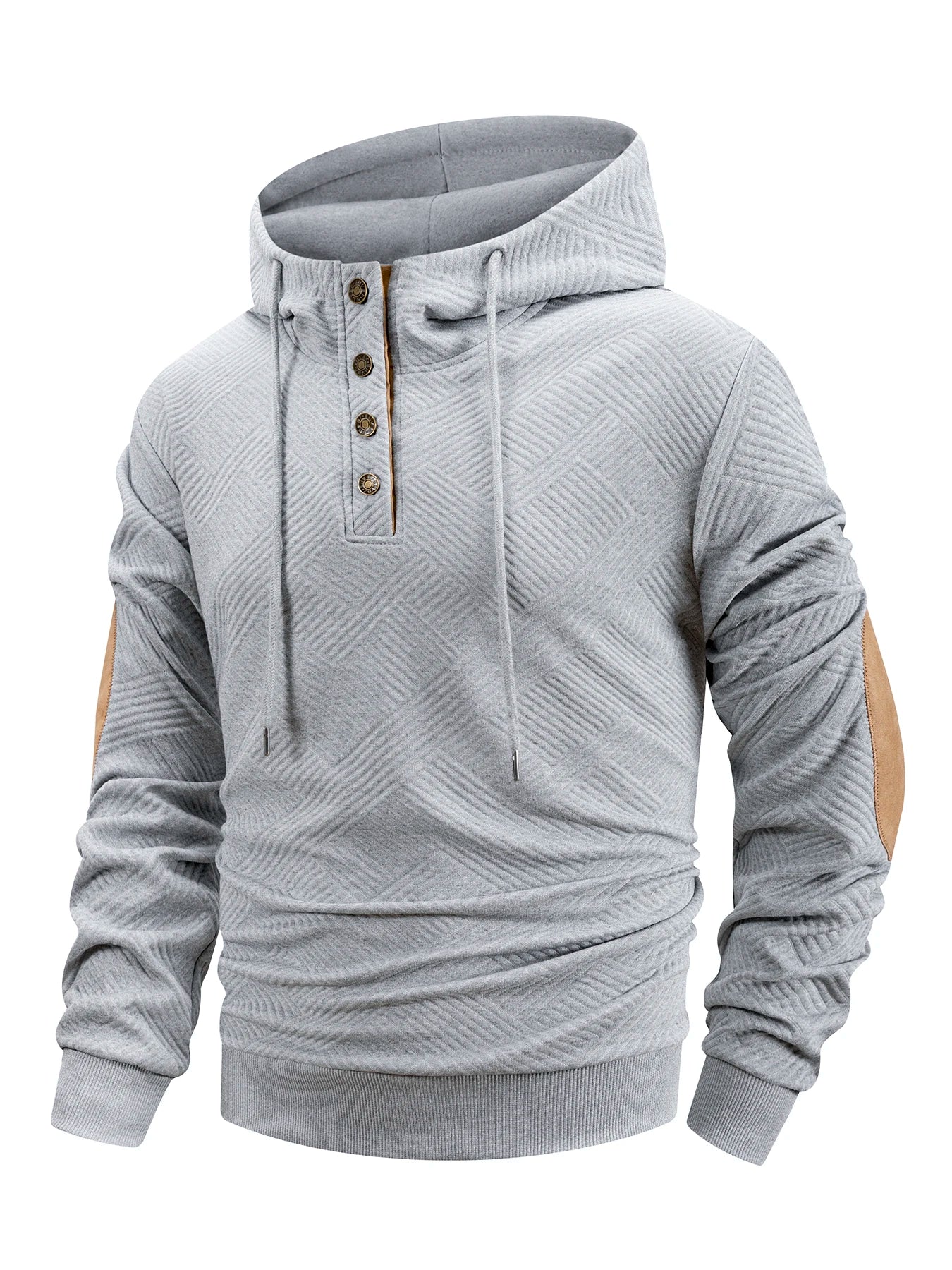 Sudadera con Capucha para Hombre, Cuello Alto, Manga Larga, Informal, de Punto, Otoño Invierno, Pulóver Casual Cómodo, Estilo Urbano