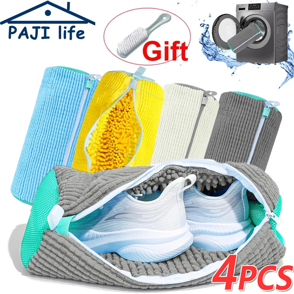 Shoe Washing Machine Bag Reusable Sneaker Cleaning Bag for Washer Dryer Protective Mesh Laundry Bag for Tennis Shoes All Size