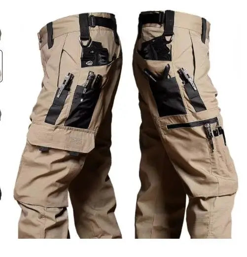 Pantalones de trabajo resistentes al desgaste para hombre, multibolsillos, cargo rectos, pantalones tácticos para correr al aire libre, pantalones casuales de primavera y otoño