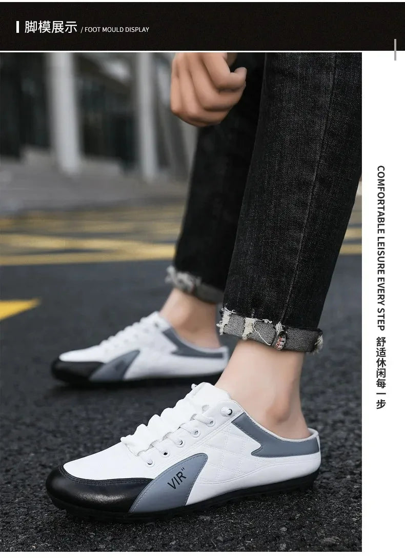 Pantuflas de Verano para Hombre Zapatos Casuales de Fondo Plano de Moda para Hombre Zapatos de Apoyo de Suela Blanda Zapatillas Deportivas para Hombre
