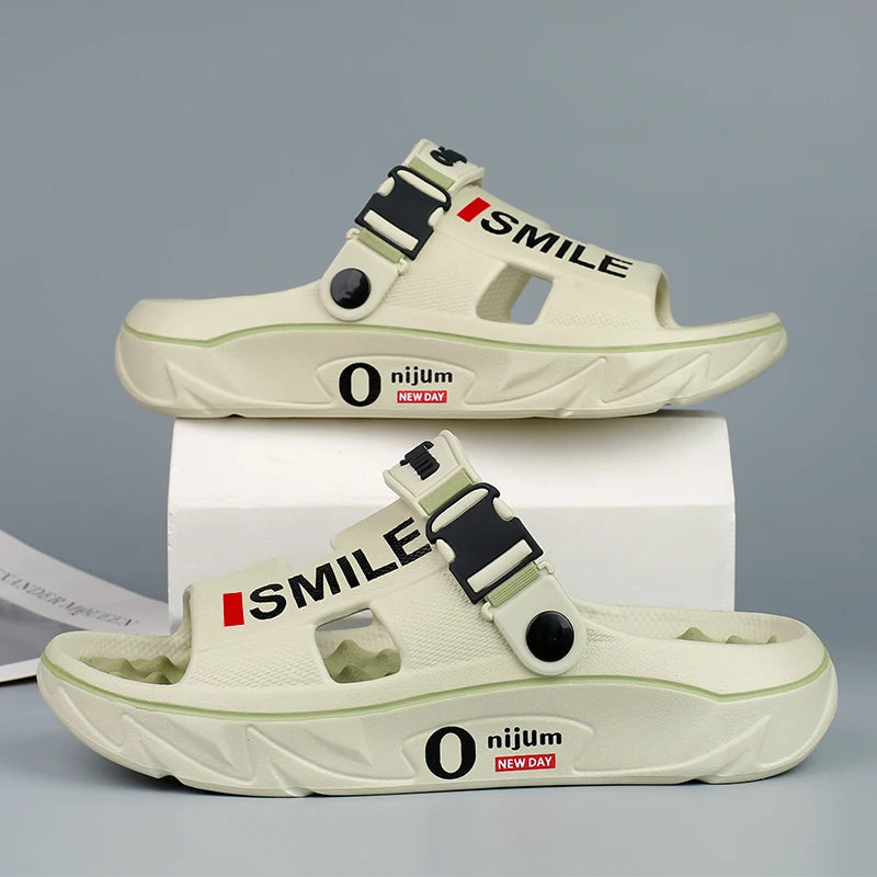 Nuevas Zapatillas de Masaje para Hombre, Sandalias Interiores y Exteriores, Cómodas Diapositivas Suaves de Playa, Zuecos, Zapatos Casuales para Hombre y Mujer, Zapatillas de Casa