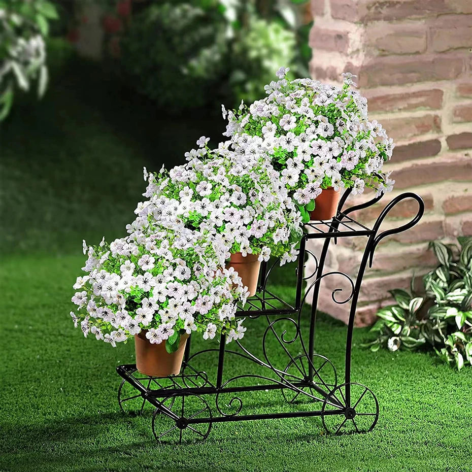 Flores artificiales para exterior, resistentes a los rayos UV, plantas sintéticas para jardín, bodas, hogar, cocina, decoración de granja, plantas artificiales