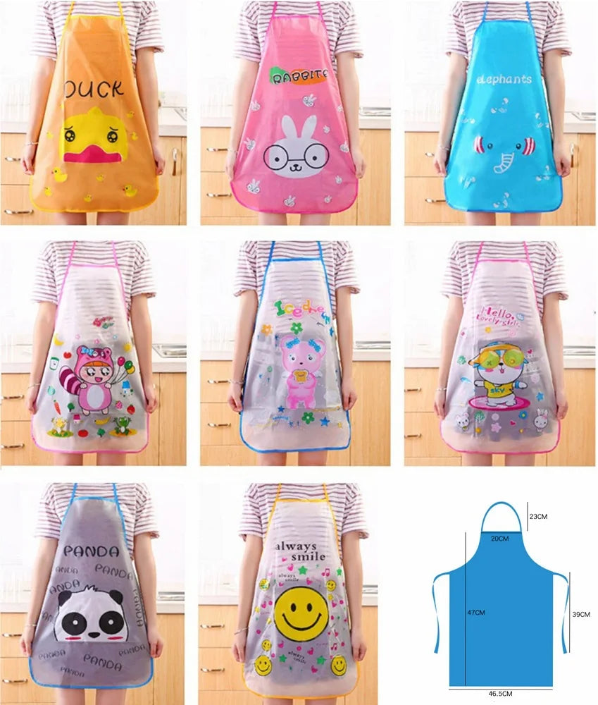 Delantales de PVC impermeables con dibujos de frutas para mujer, para cocina y restaurante