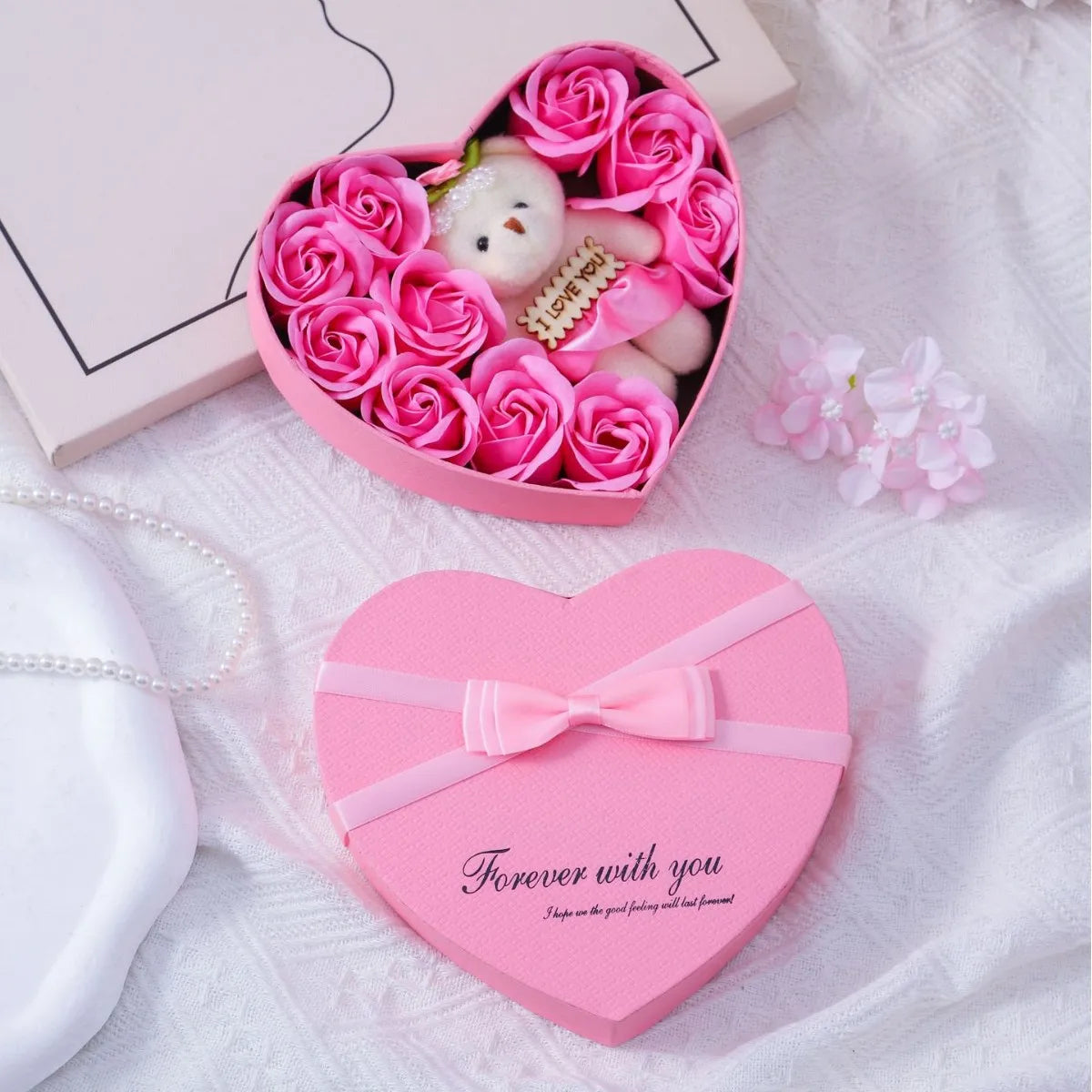 Caja de regalo de jabón Oso Rosa